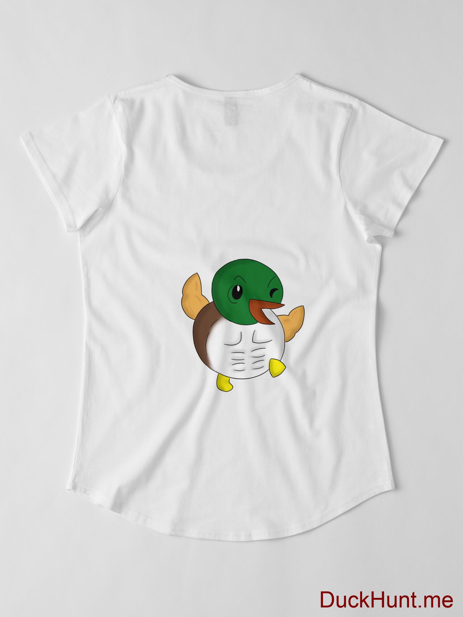 Super duck White Premium Scoop T-Shirt (Back printed) alternative image 2