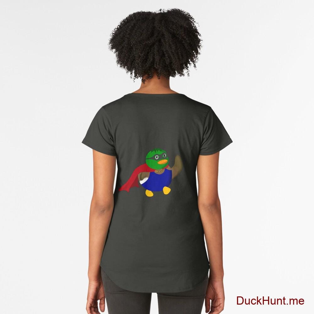 Alive Boss Duck Coal Premium Scoop T-Shirt (Back printed)