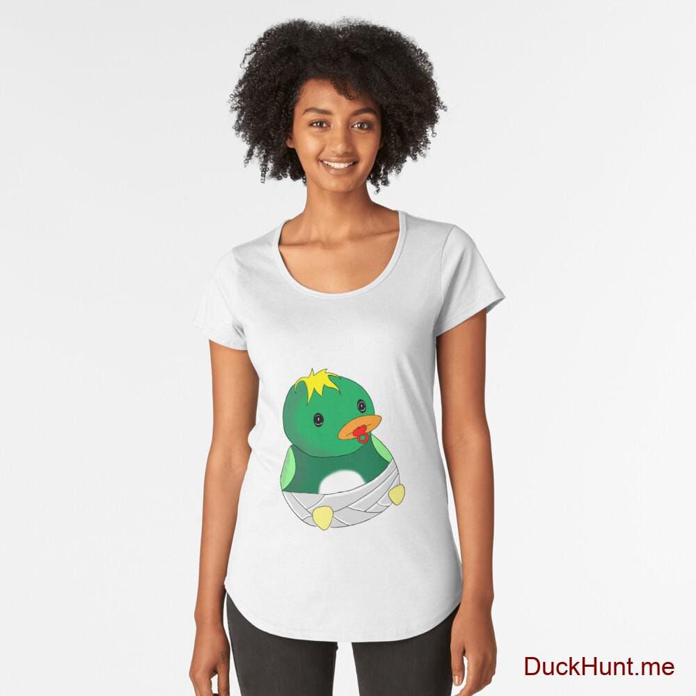 Baby duck White Premium Scoop T-Shirt (Front printed)