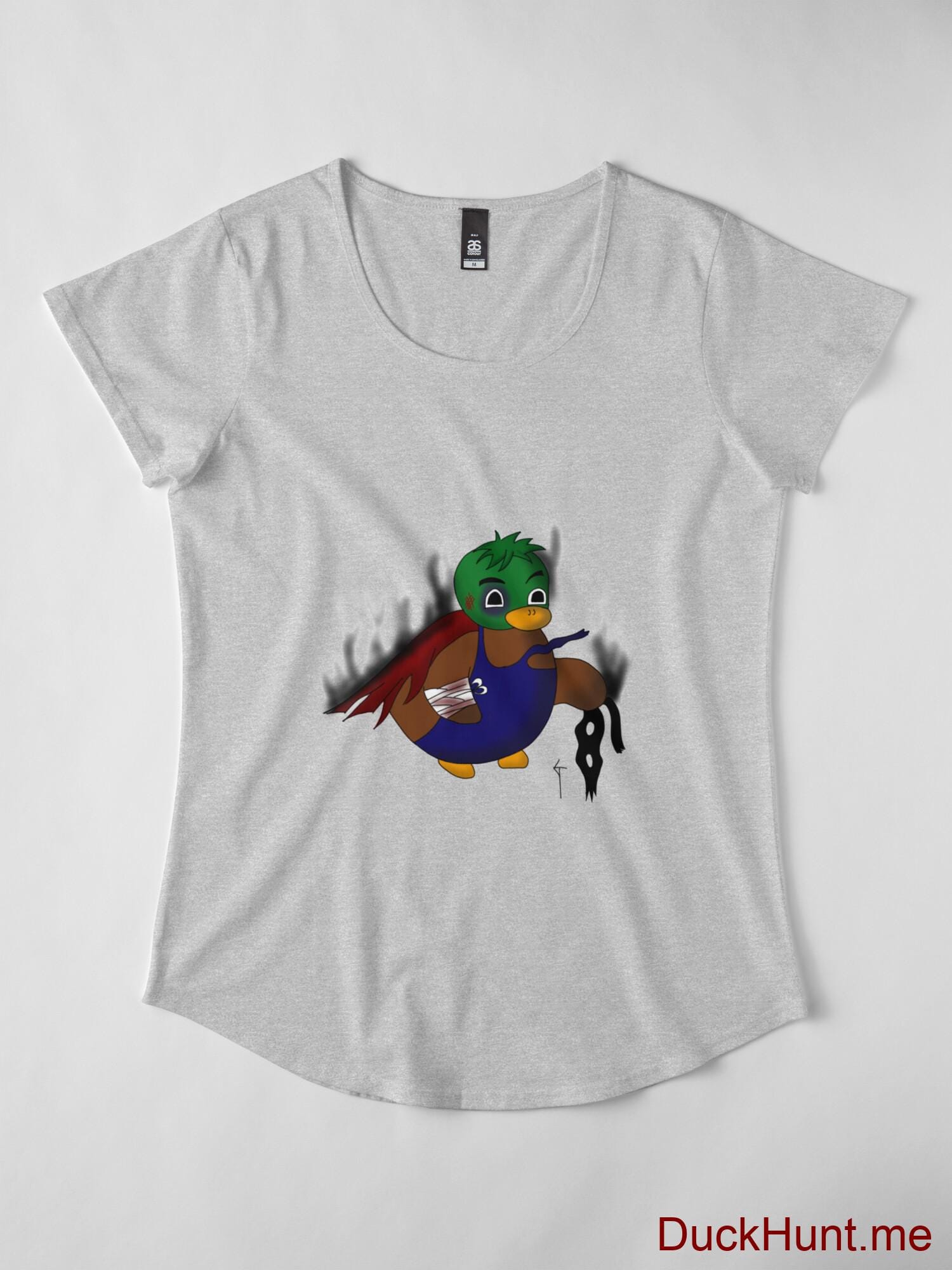 Dead Boss Duck (smoky) Heather Grey Premium Scoop T-Shirt (Front printed) alternative image 3