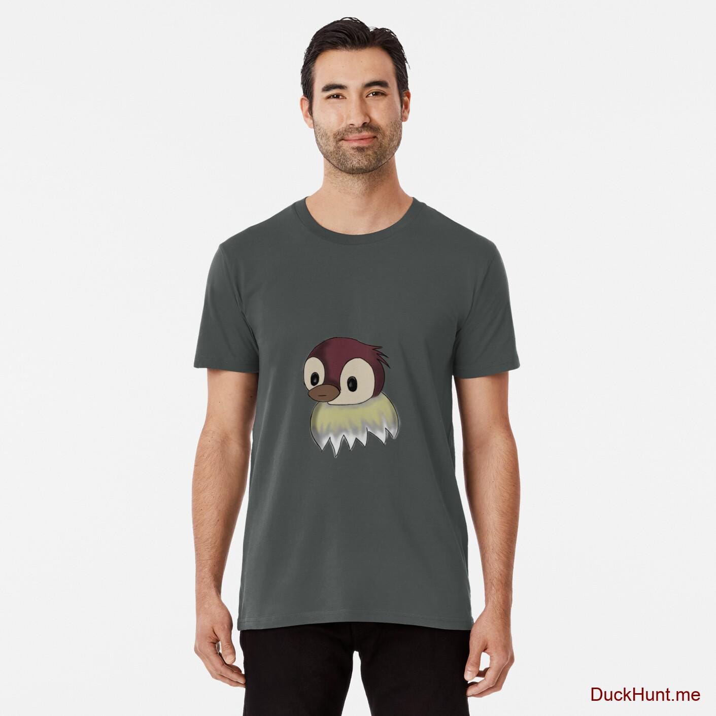 Ghost Duck (fogless) Dark Grey Premium T-Shirt (Front printed)