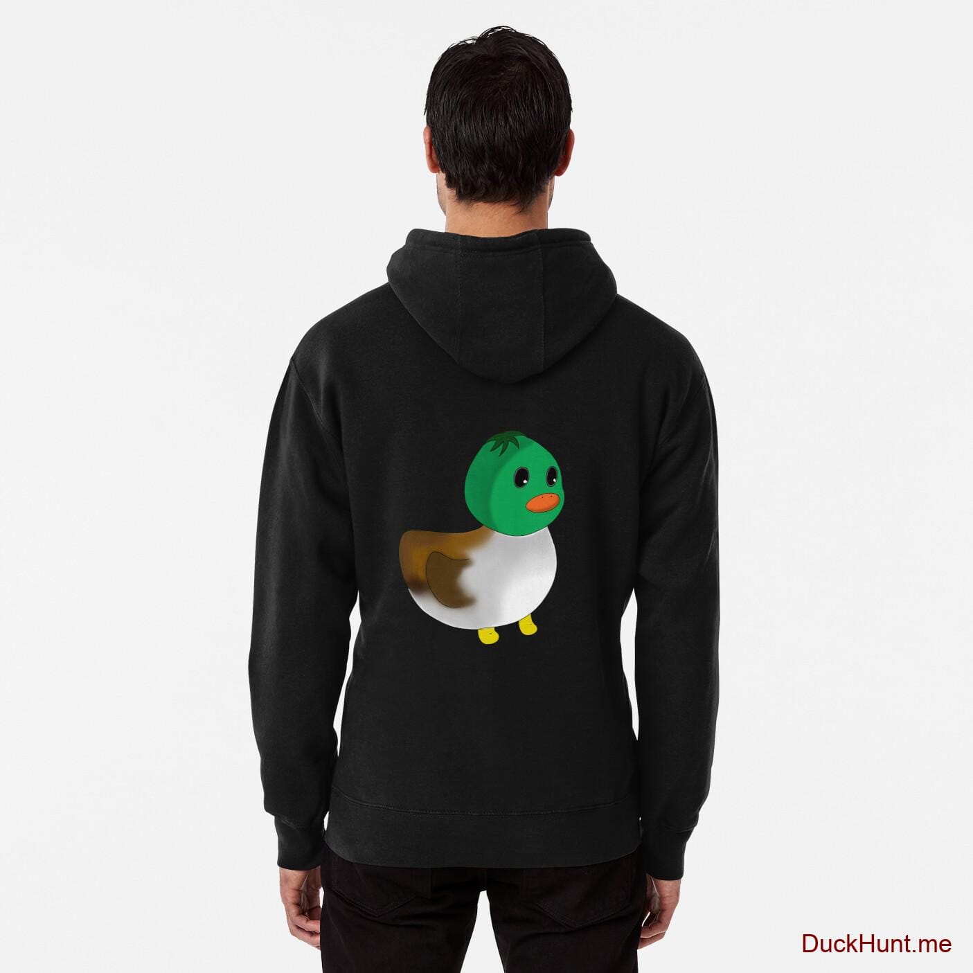 Normal Duck Black Pullover Hoodie (Back printed)