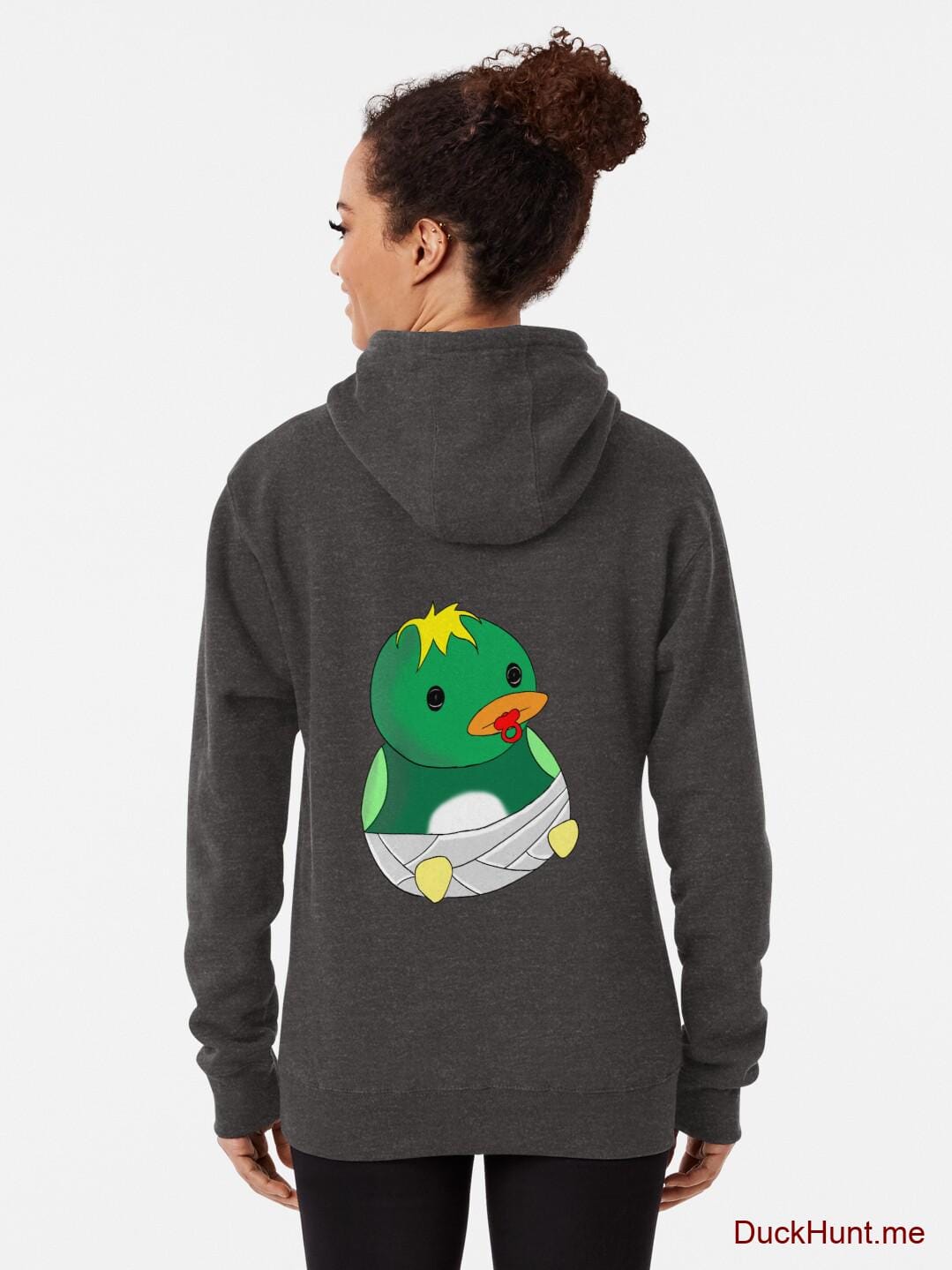 Baby duck Charcoal Heather Pullover Hoodie (Back printed) alternative image 1