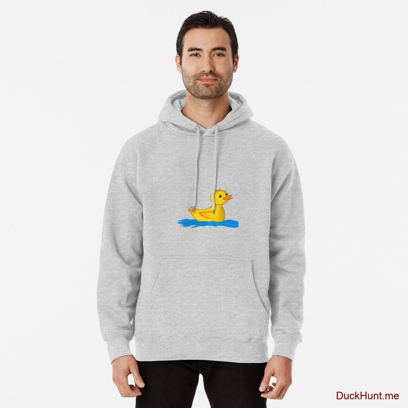 Plastic Duck Heather Grey Pullover Hoodie (Front printed)
