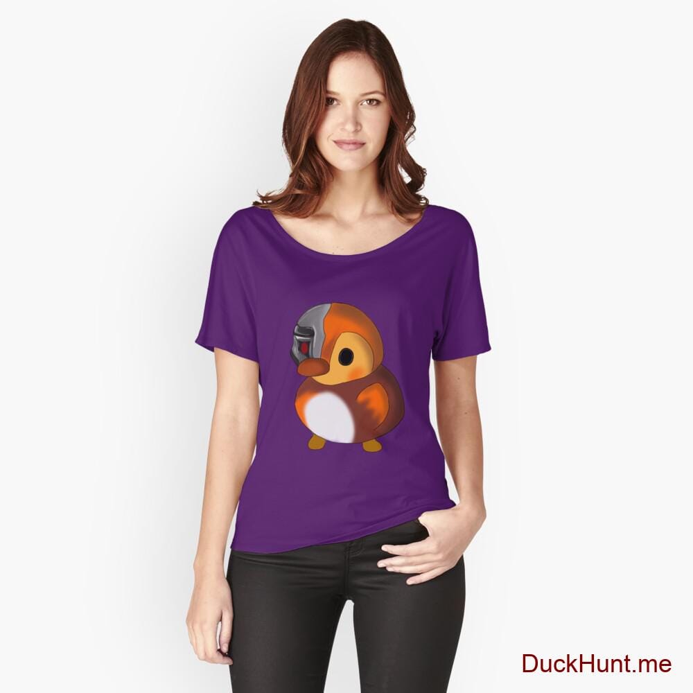 Mechanical Duck Purple Relaxed Fit T-Shirt (Front printed)