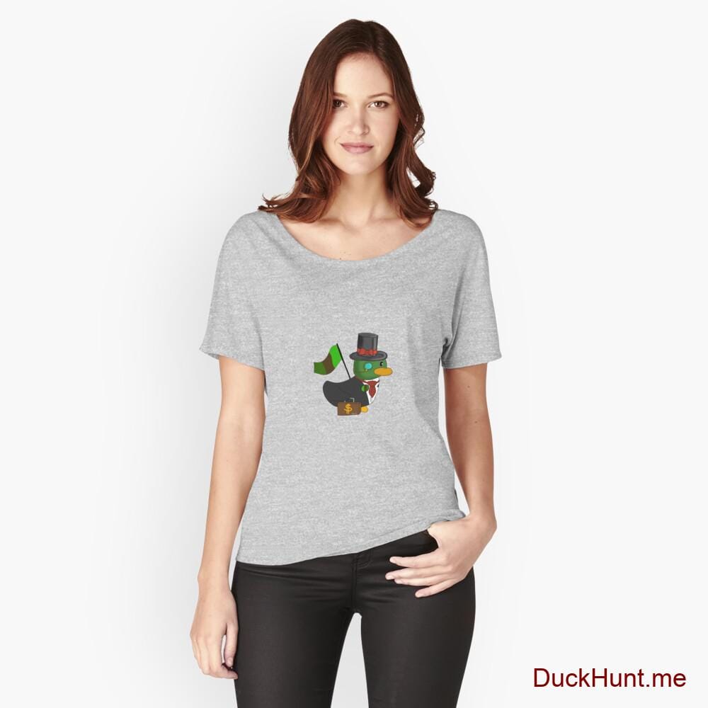 Golden Duck Heather Grey Relaxed Fit T-Shirt (Front printed)