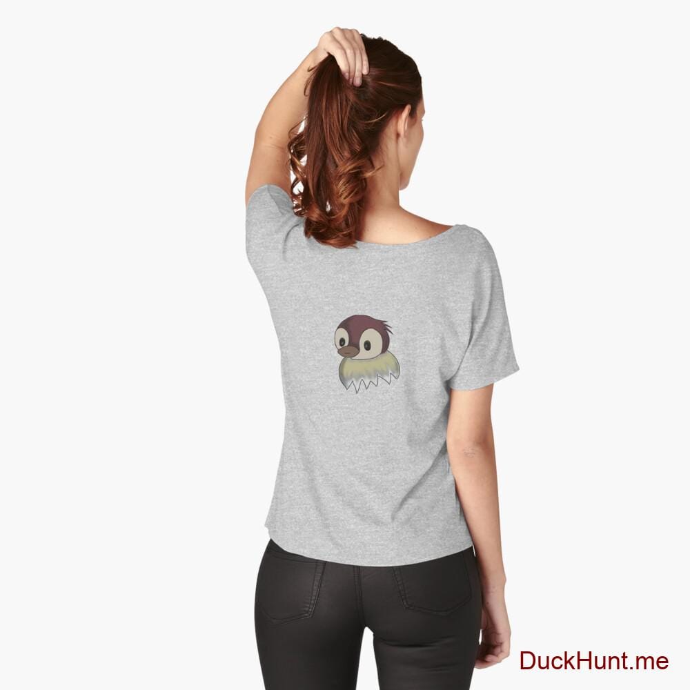 Ghost Duck (fogless) Heather Grey Relaxed Fit T-Shirt (Back printed)
