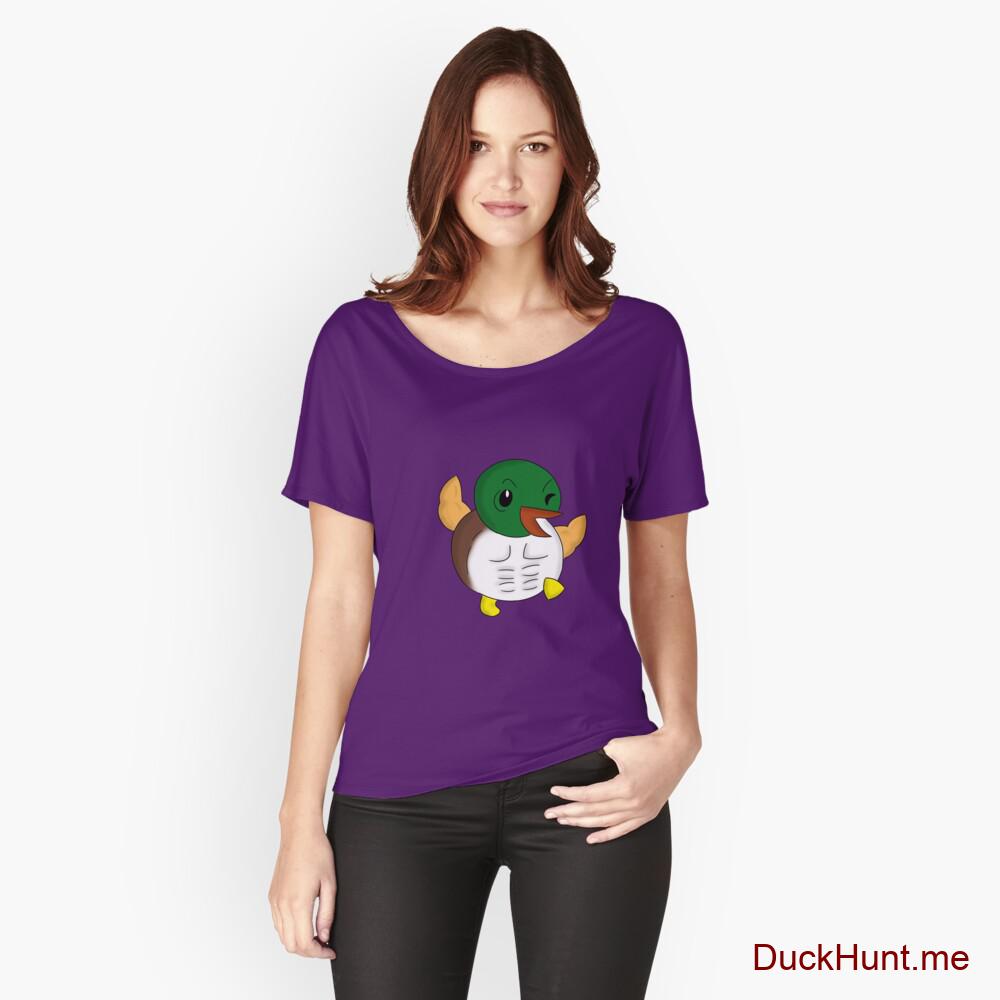 Super duck Purple Relaxed Fit T-Shirt (Front printed)