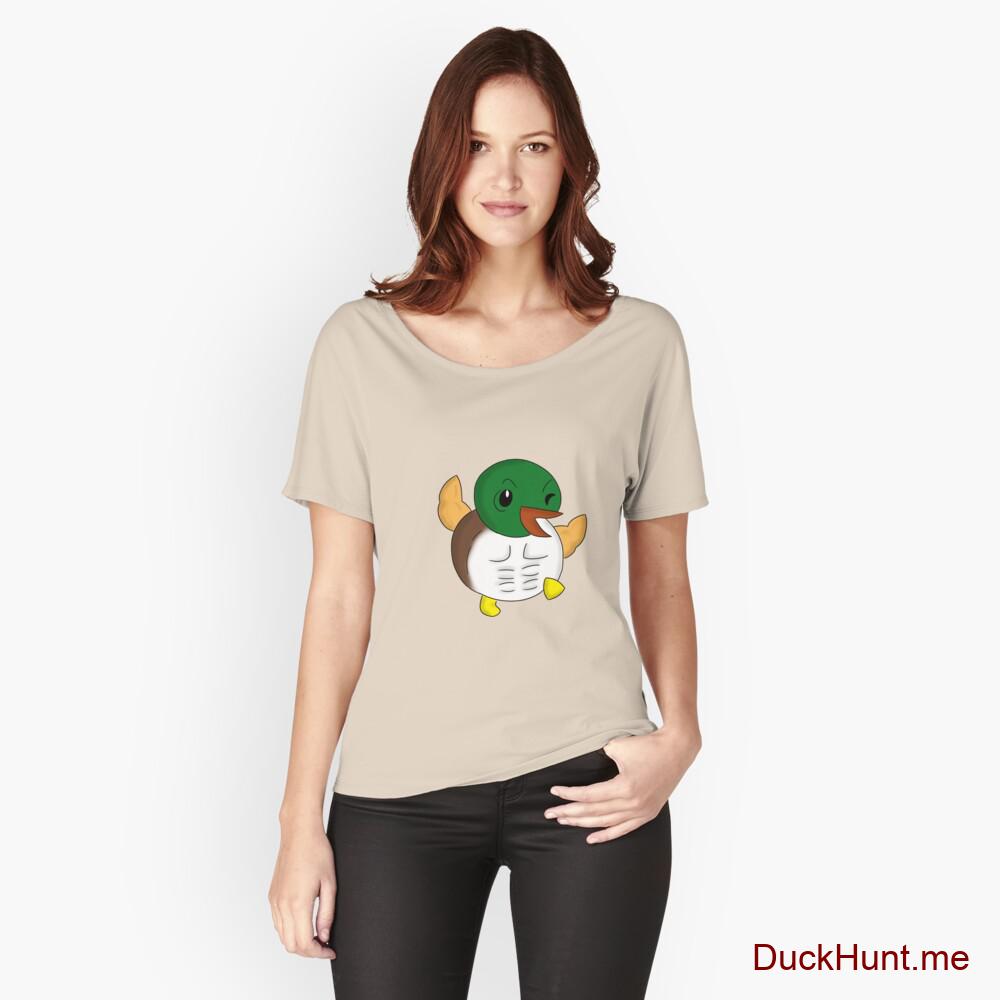 Super duck Creme Relaxed Fit T-Shirt (Front printed)