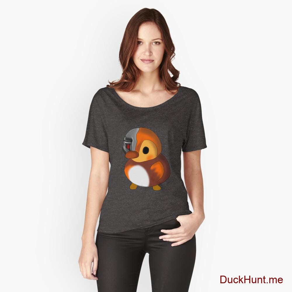 Mechanical Duck Charcoal Heather Relaxed Fit T-Shirt (Front printed)
