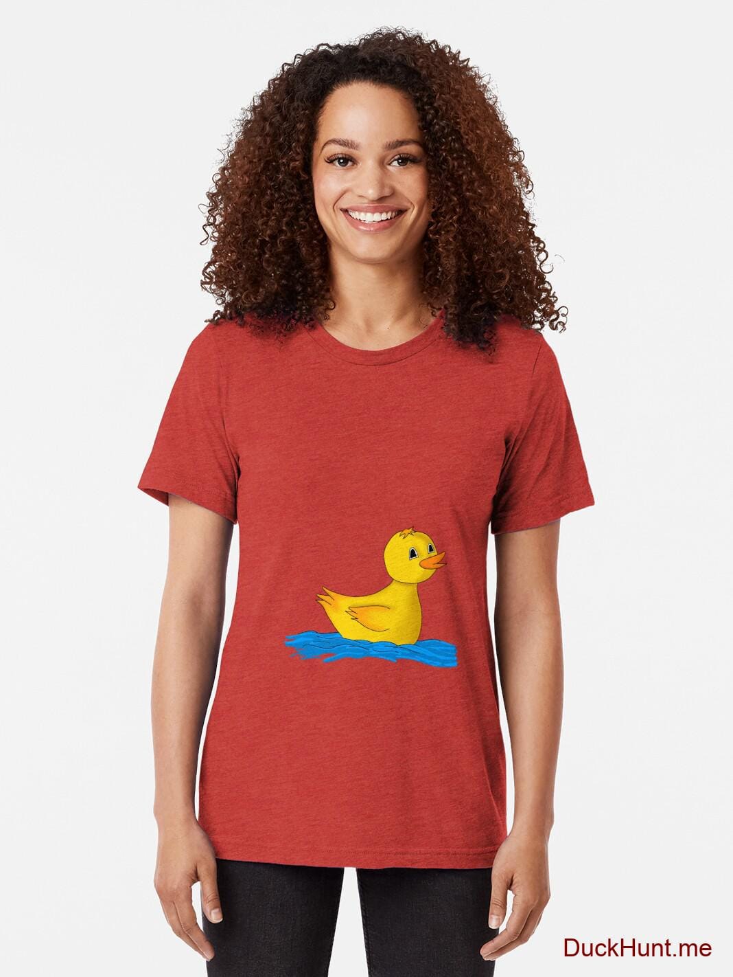 Plastic Duck Red Tri-blend T-Shirt (Front printed) alternative image 1