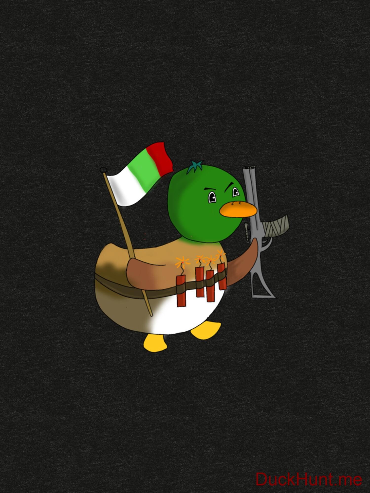 Kamikaze Duck Black Tri-blend T-Shirt (Front printed) alternative image 2