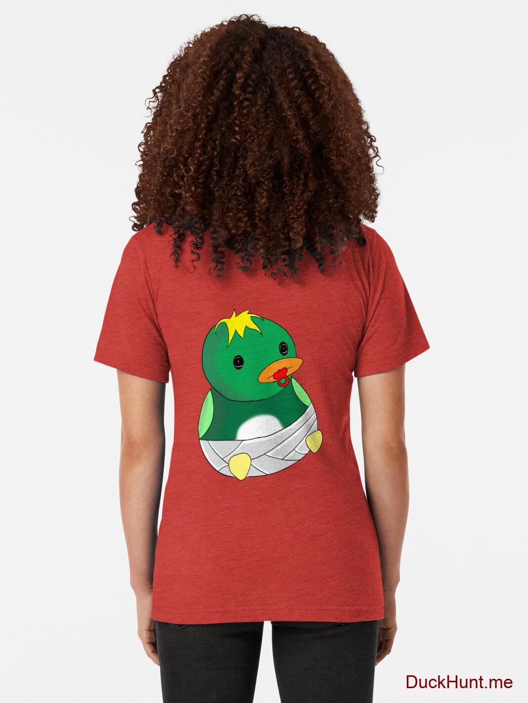Baby duck Red Tri-blend T-Shirt (Back printed) alternative image 1