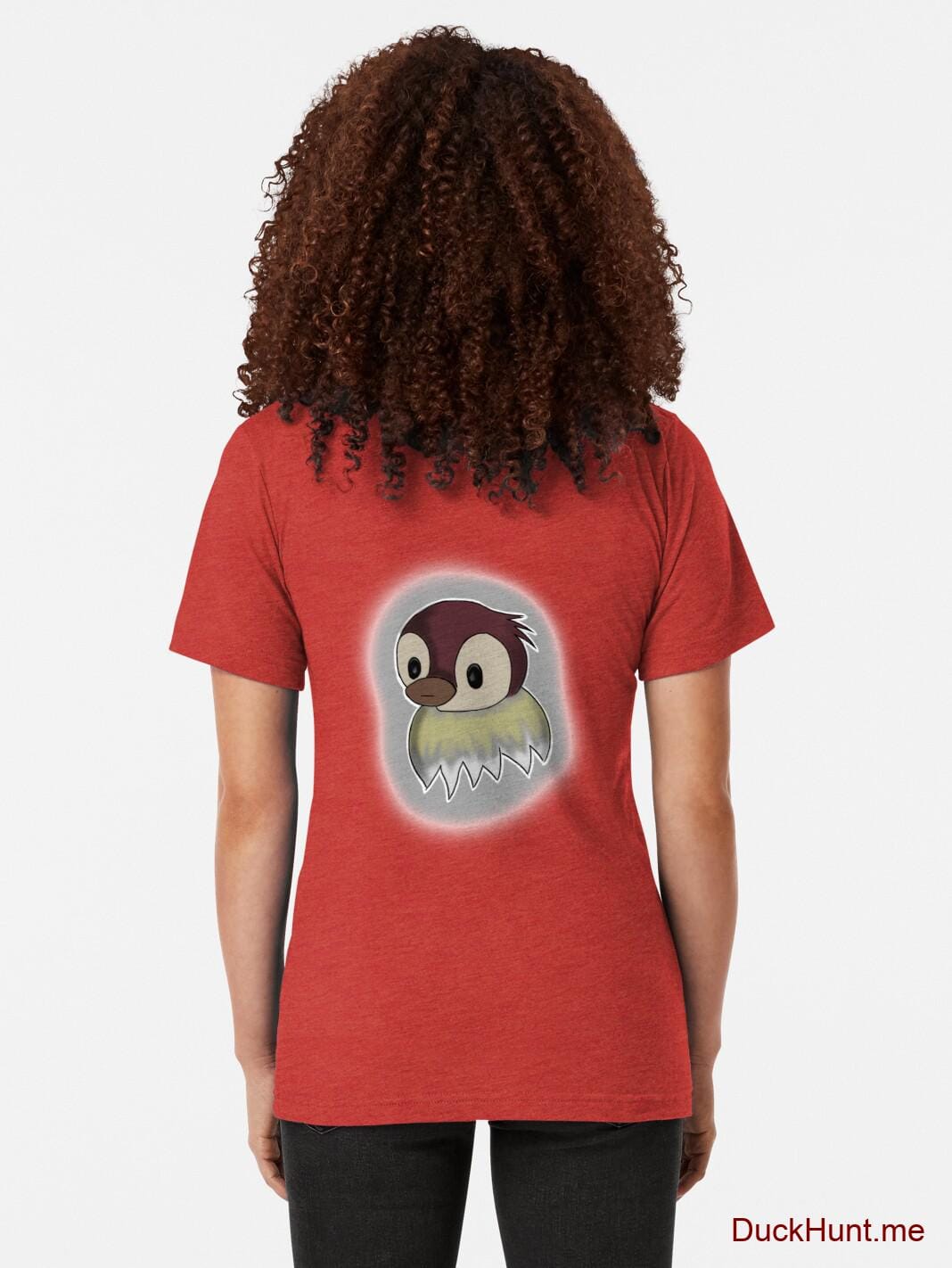 Ghost Duck (foggy) Red Tri-blend T-Shirt (Back printed) alternative image 1