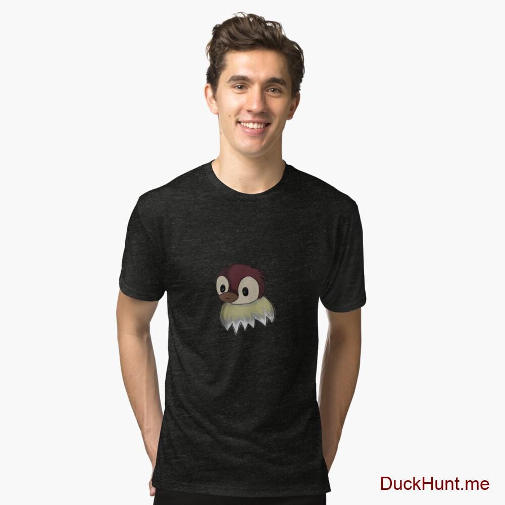 Ghost Duck (fogless) Black Tri-blend T-Shirt (Front printed)