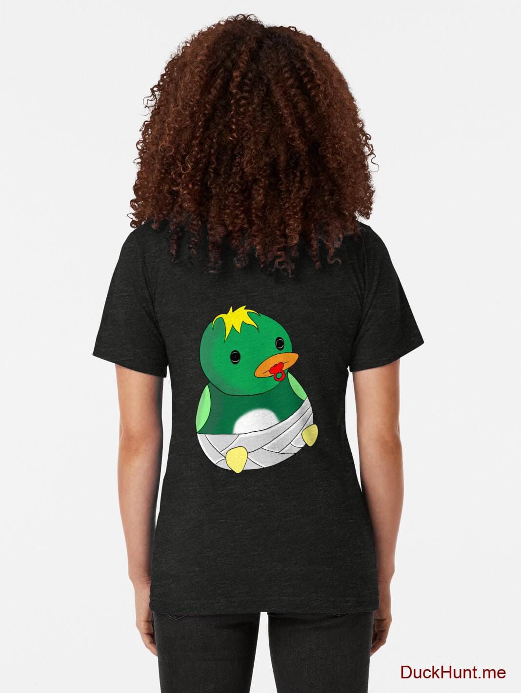 Baby duck Black Tri-blend T-Shirt (Back printed) alternative image 1