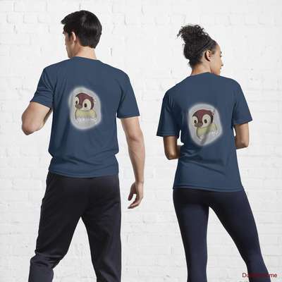 Ghost Duck (foggy) Navy Active T-Shirt (Back printed) image