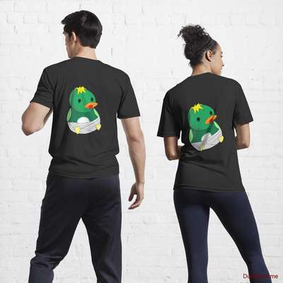 Baby duck Black Active T-Shirt (Back printed) image