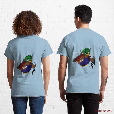 Dead Boss Duck (smoky) Light Blue Classic T-Shirt (Back printed) image