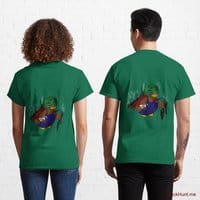 Dead Boss Duck (smoky) Green Classic T-Shirt (Back printed)