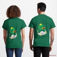 Baby duck Green Classic T-Shirt (Back printed)