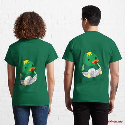 Baby duck Green Classic T-Shirt (Back printed) image