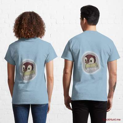 Ghost Duck (foggy) Light Blue Classic T-Shirt (Back printed) image