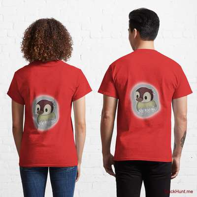 Ghost Duck (foggy) Red Classic T-Shirt (Back printed) image