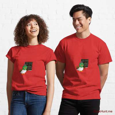 Prof Duck Red Classic T-Shirt (Front printed) image