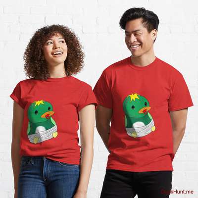 Baby duck Red Classic T-Shirt (Front printed) image