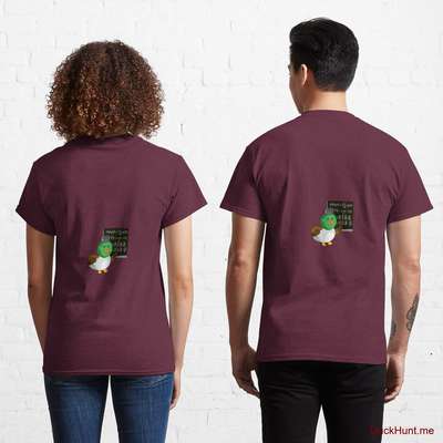 Prof Duck Dark Red Classic T-Shirt (Back printed) image