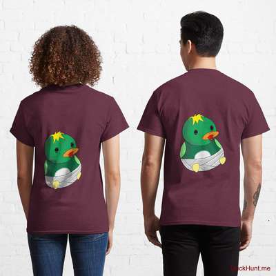 Baby duck Dark Red Classic T-Shirt (Back printed) image