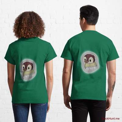 Ghost Duck (foggy) Green Classic T-Shirt (Back printed) image