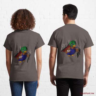 Dead Boss Duck (smoky) Dark Grey Classic T-Shirt (Back printed) image
