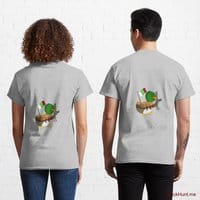 Kamikaze Duck Heather Grey Classic T-Shirt (Back printed)