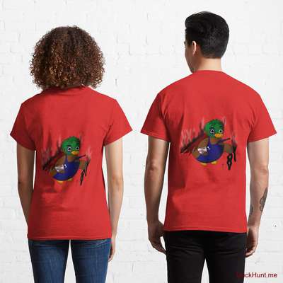 Dead Boss Duck (smoky) Red Classic T-Shirt (Back printed) image