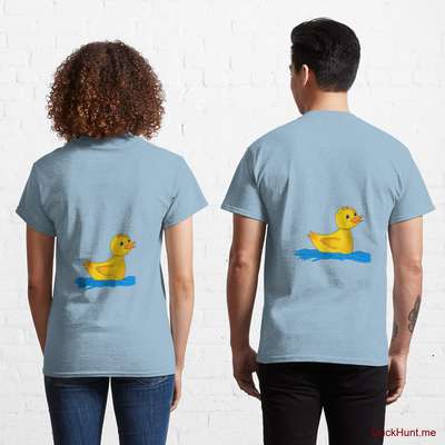 Plastic Duck Light Blue Classic T-Shirt (Back printed) image
