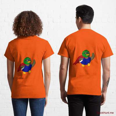 Alive Boss Duck Orange Classic T-Shirt (Back printed) image