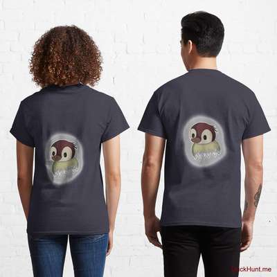 Ghost Duck (foggy) Navy Classic T-Shirt (Back printed) image