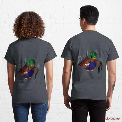 Dead Boss Duck (smoky) Denim Heather Classic T-Shirt (Back printed) image