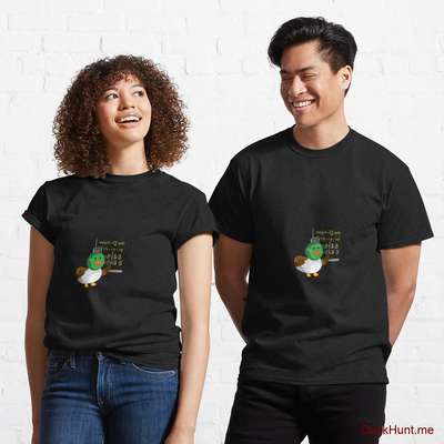 Prof Duck Black Classic T-Shirt (Front printed) image