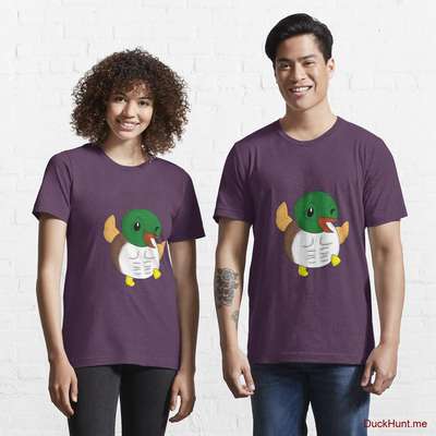 Super duck Eggplant Essential T-Shirt (Front printed) image
