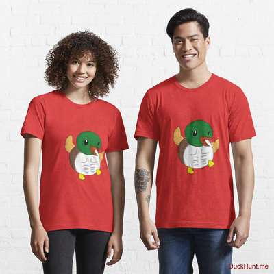 Super duck Red Essential T-Shirt (Front printed) image