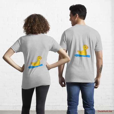 Plastic Duck Heather Grey Essential T-Shirt (Back printed) image