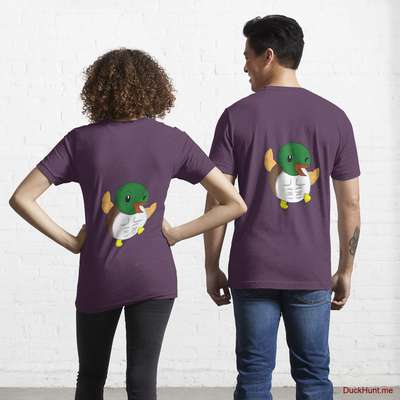 Super duck Eggplant Essential T-Shirt (Back printed) image