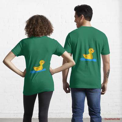 Plastic Duck Green Essential T-Shirt (Back printed) image