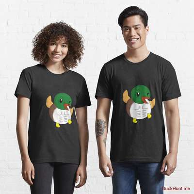 Super duck Black Essential T-Shirt (Front printed) image