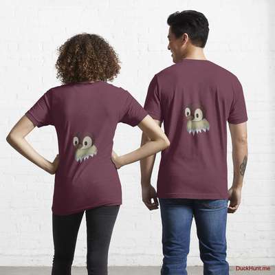 Ghost Duck (fogless) Dark Red Essential T-Shirt (Back printed) image