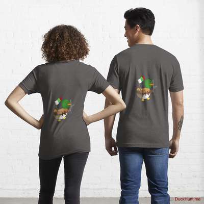 Kamikaze Duck Charcoal Heather Essential T-Shirt (Back printed) image
