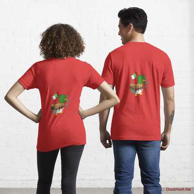 Kamikaze Duck Red Essential T-Shirt (Back printed) image